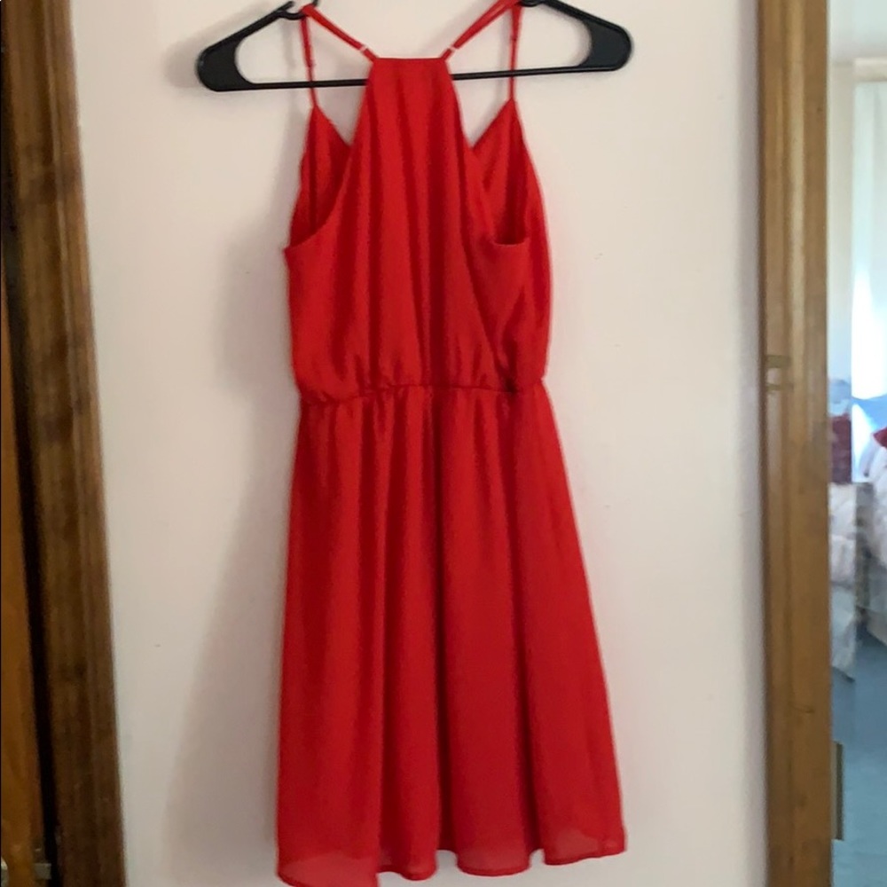 Red Ruffle Dress - Picture 2 of 3